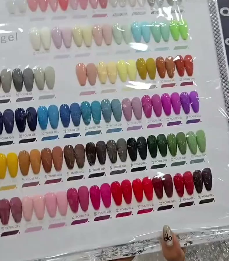 Youse Gel colour range shade card