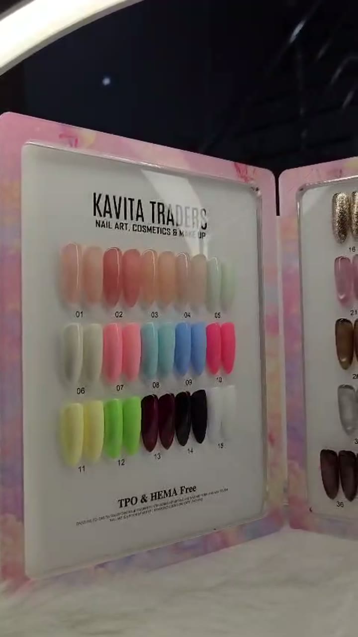 Cat-eye shade cards and gel polish at Kavita Traders